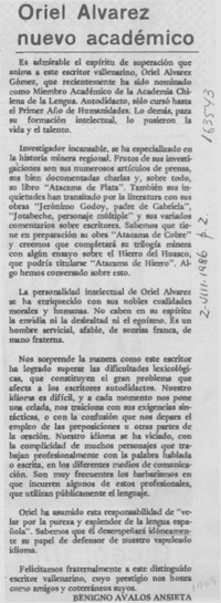 Oriel Alvarez nuevo académico