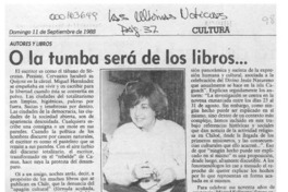 O la tumba será de los libros  [artículo] Filebo.