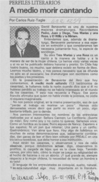 A medio morir cantando