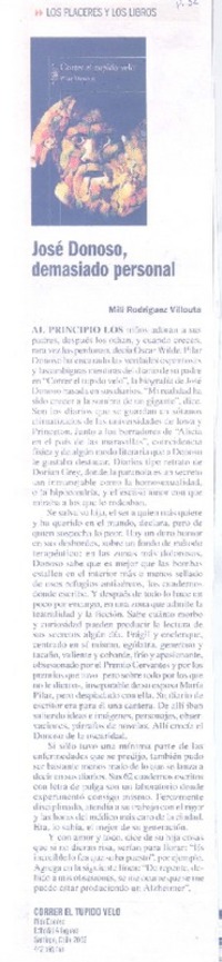 José Donoso, demasiado personal