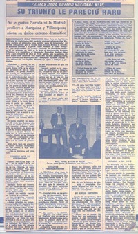 Su triunfo le pareció raro (entrevista)