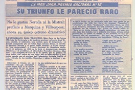 Su triunfo le pareció raro (entrevista)