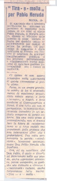 Tira-e-molla" per Pablo Neruda