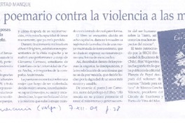 Lanzan poemario contra la violencia a las mujeres