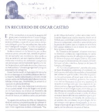 En recuerdo de Óscar Castro
