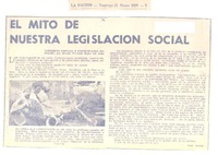 El mito de nuestra legislación social