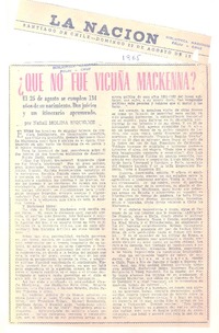¿Qué no fue Vicuña Mackenna?