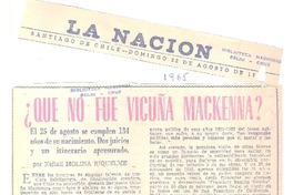 ¿Qué no fue Vicuña Mackenna?