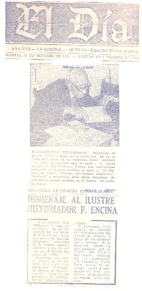 Homenaje al ilustre historiador F. Encina