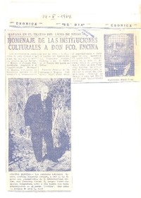 Homenaje de las instituciones culturales a don Fco. Encina