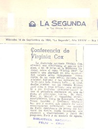 Conferencia de Virginia Cox