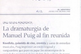 La dramatuergia de Manuel Puig al fin reunida