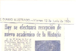 Hoy se efectuará recepción de nuevo académico de la historia