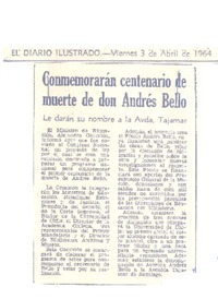 Conmemorarán centenario de muerte de don Andrés Bello