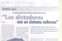 "Las Dictaduras son un sistema enfermo"