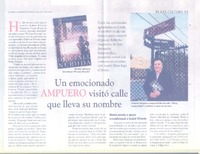 Un Emocionado Ampuero visitó calle que lleva su nombre