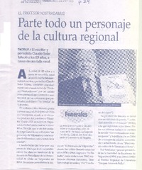 Parte todo un personaje de la cultura regional