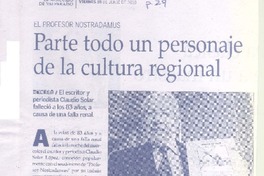 Parte todo un personaje de la cultura regional