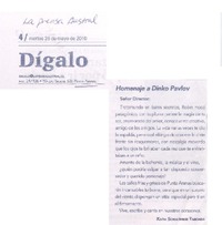 Homenaje a Dinko Pavlov
