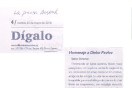Homenaje a Dinko Pavlov