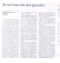 Se nos han ido dos grandes