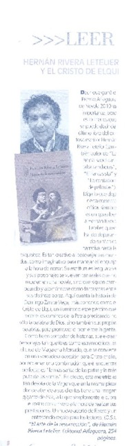 Hernán Rivera Letelier y el cristo de Elqui