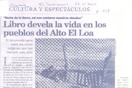 Libro devela la vida en los pueblos del Alto El Loa