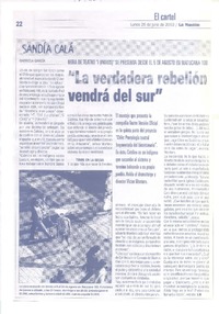 "La verdadera rebelión vendrá del sur"