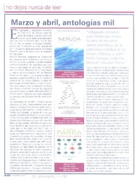 Marzo y abril, antologías mil