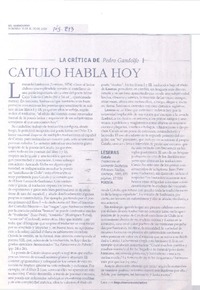 Catulo habla hoy