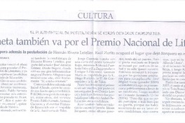 Skármeta también va por el Premio Nacional de Literatura