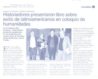 Historiadores presentaron libro sobre exilio de latinoamericanos en coloquio de humanidades