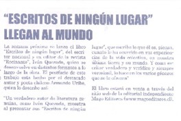 "Escritos de ningún lugar" llegan al mundo