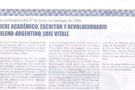 Muere académico, escritor y revolucionario chileno-argentino, Luis Vitale