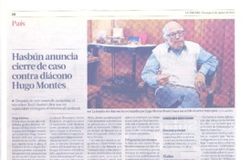 Hasbún anuncia cierre de caso contra diácono Hugo Montes