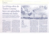 La última obra de Teatro Cinema tuvo un aplaudido estreno en Italia