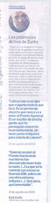 Los Polémicos dichos de Zurita