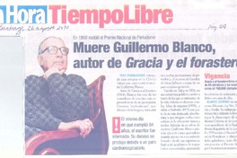 Muere Guillermo Blanco, autor de Gracia y el forastero