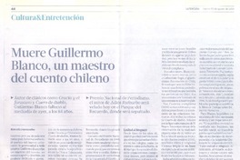 Muere Guillermo Blanco, un maestro del cuento chileno