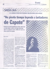 "No pierdo el tiempo leyendo a imitadores de Capote" (entrevista)