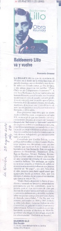 Baldomero Lillo va y vuelve
