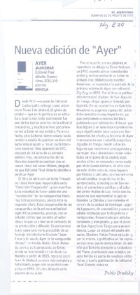 Nueva edición de "Ayer"