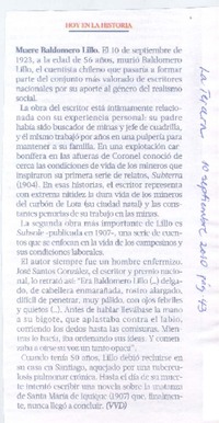 Muere Baldomero Lillo