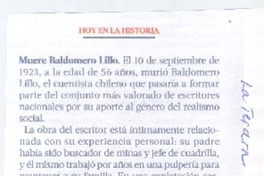 Muere Baldomero Lillo