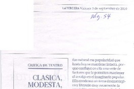 Clásica, modesta, correcta