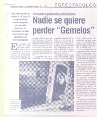 Nadie se quiere perder "Gemelos"