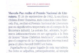 Marcela Paz recibe el Premio Nacional de Literatura