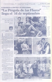 "La Pérgola de las flores" llega el 16 de septiembre