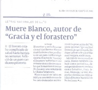 Muere Blanco, autor de "Gracia y el forastero"