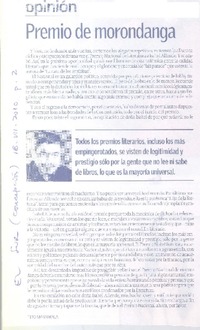 Premio de morondanga